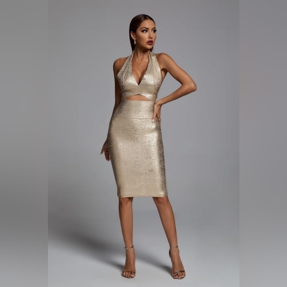 Bella Barnett 2 Piece Gold Bandage Set - Picture 2 of 12